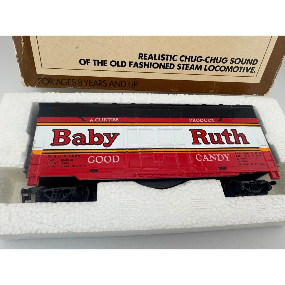 Tyco HO Scale Baby Ruth Box Car‎ with Chug-Chug Sound 91-0-285 Vintage Train Car